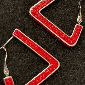 Red Rhinestone Earrings